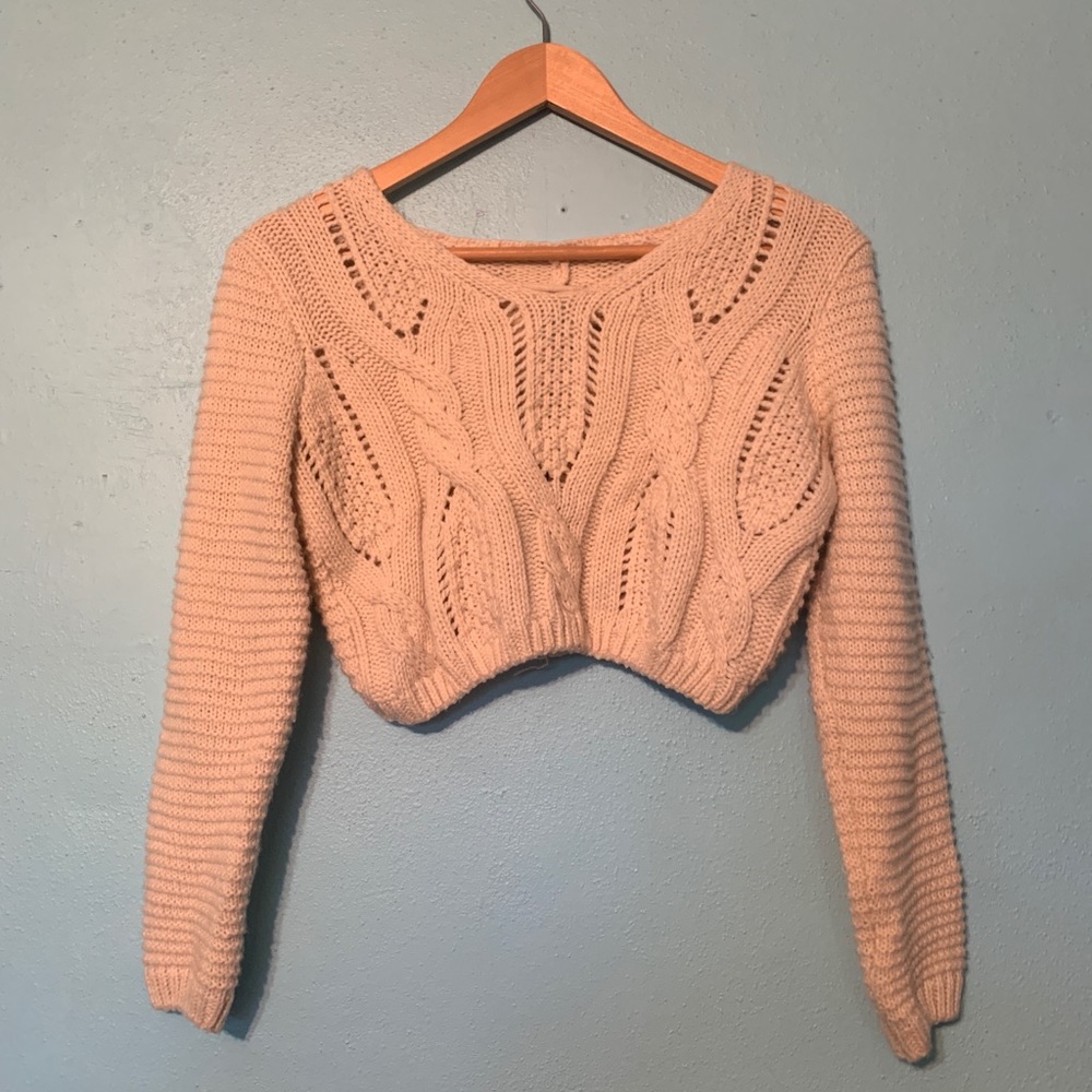 Cream colored crop top sweater